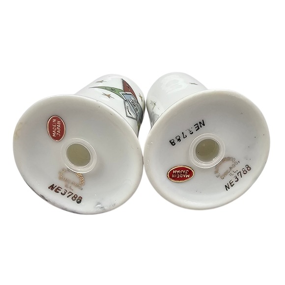 Vtg Order of the Eastern Star OES Temple Treasures Toothpick Holder Shaker Set - Picture 11 of 13